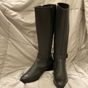 Women’s Black Leather Kneehigh Boots - Bos & Co Rebel Size 9.5 - NEW/NEVER WORN